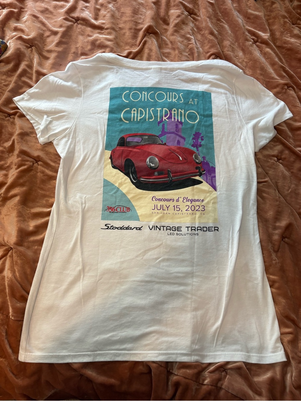 District Women’s White T-Shirt with Red 356 Porsche Graphic